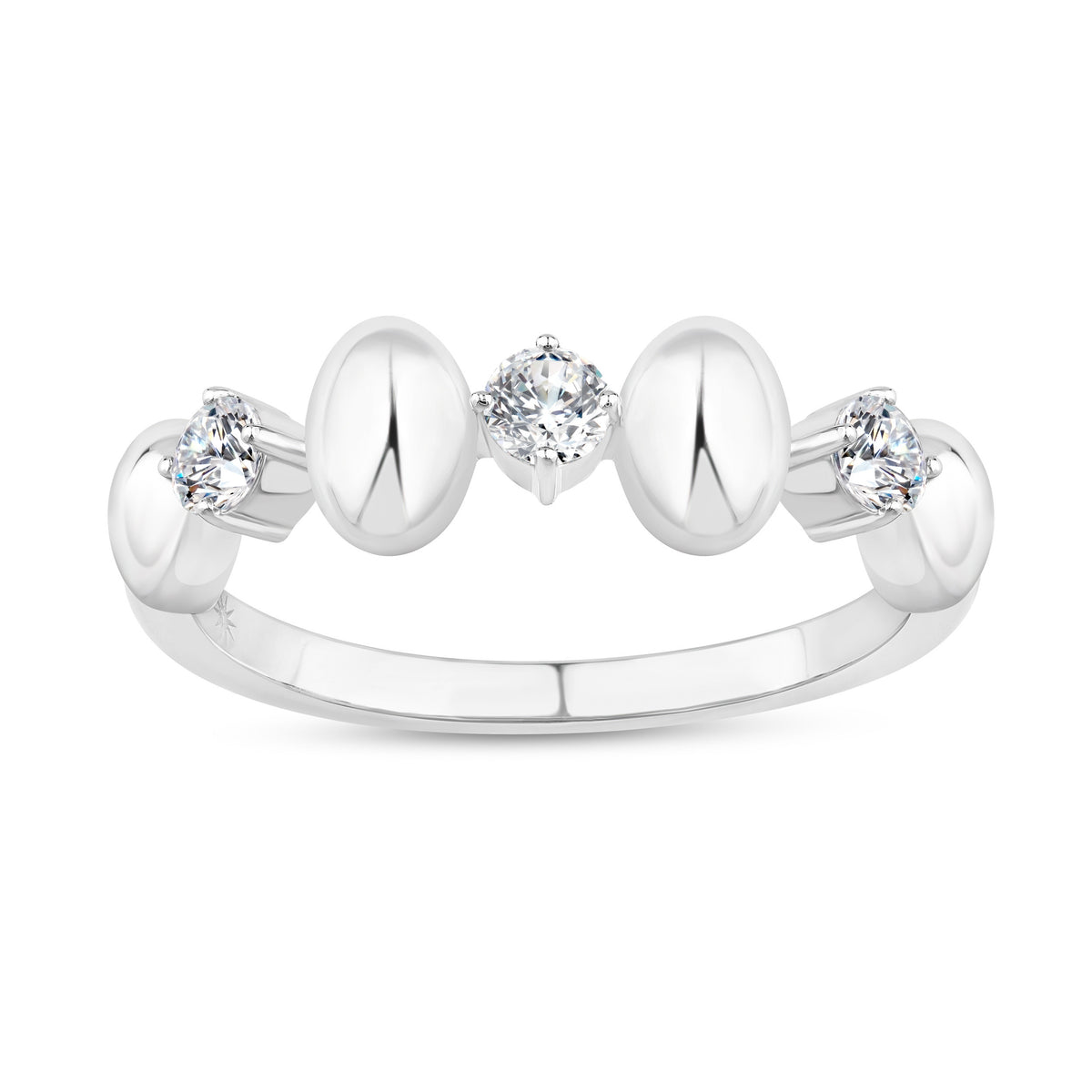 14K White Gold & Diamond Three-Stone Odyssey Ring FR1005W