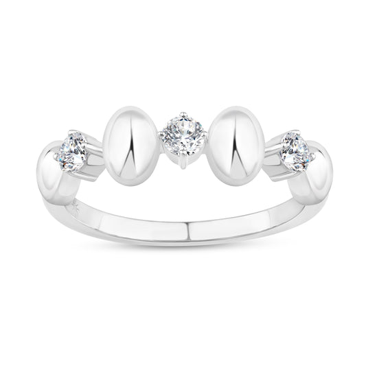 14K White Gold & Diamond Three-Stone Odyssey Ring FR1005W