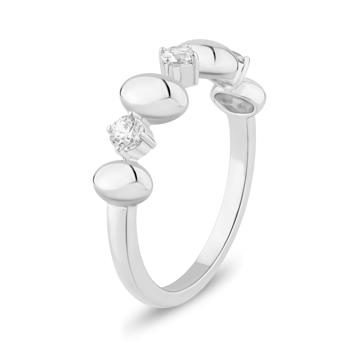 14K White Gold & Diamond Three-Stone Odyssey Ring FR1005W