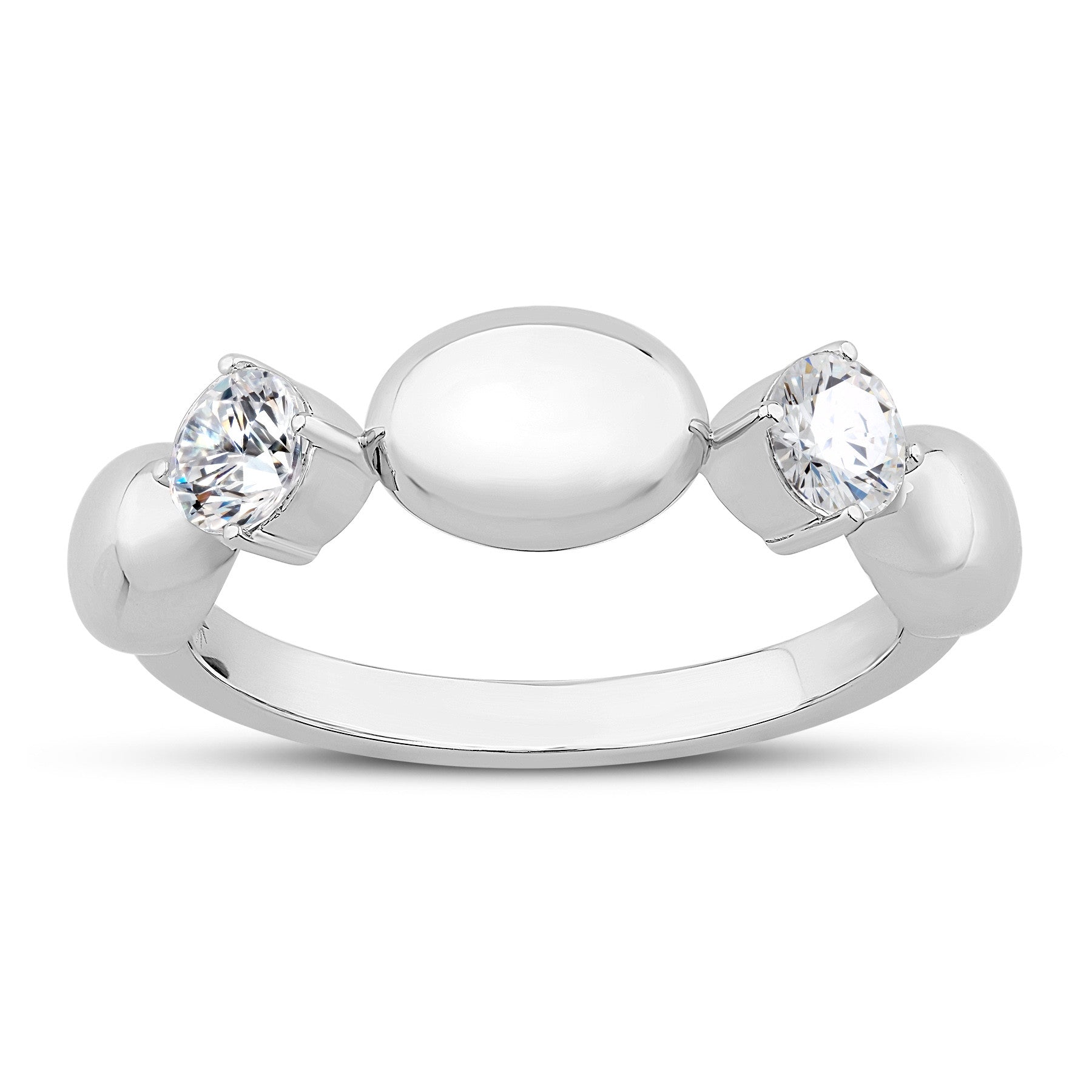 14K White Gold & Diamond Two-Stone Odyssey Ring FR1010W