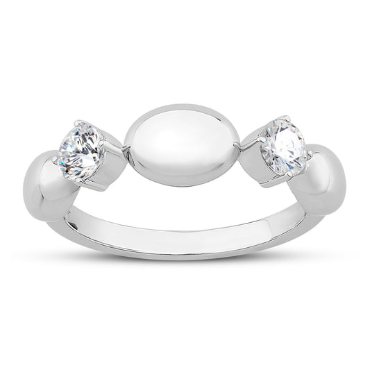 14K White Gold & Diamond Two-Stone Odyssey Ring FR1010W