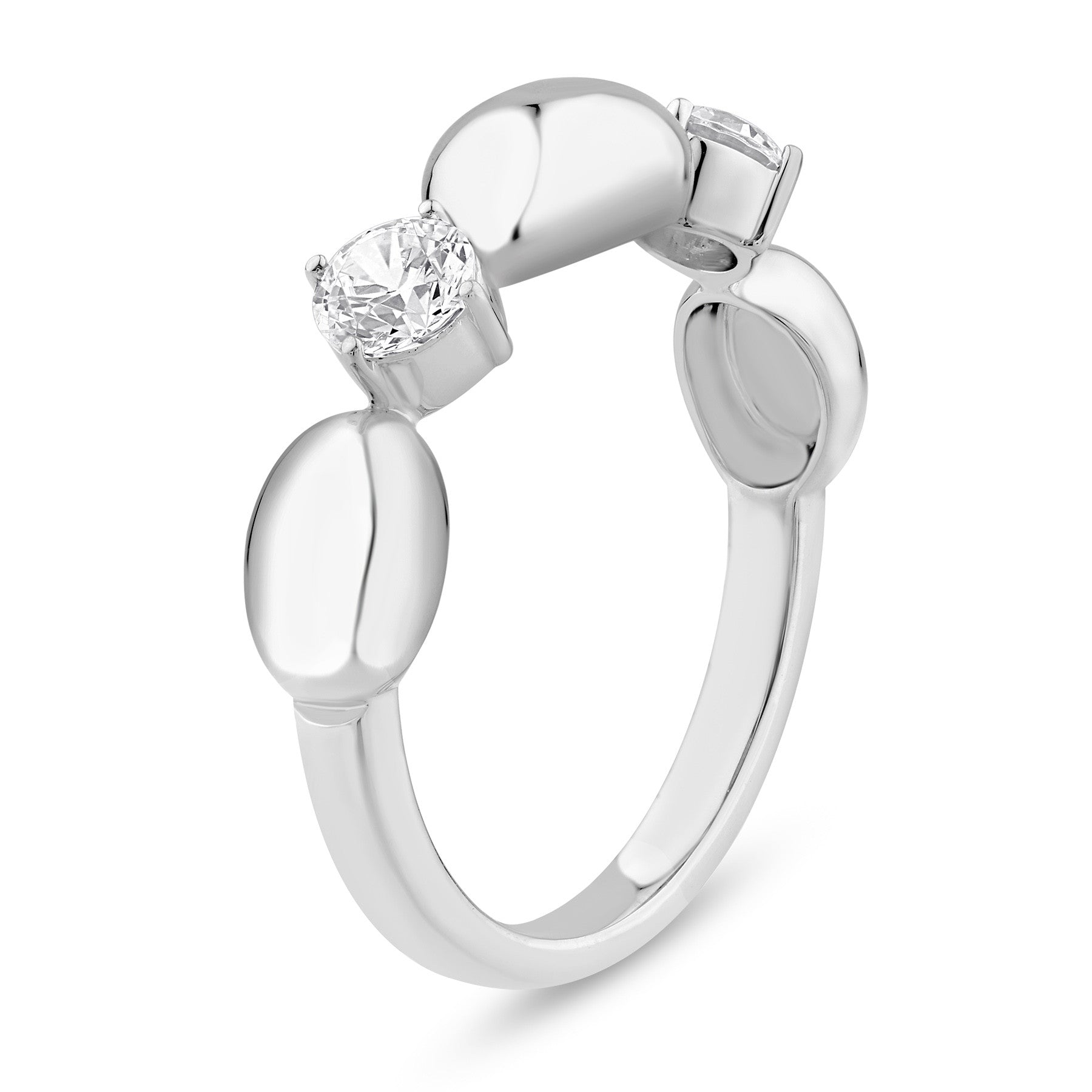 14K White Gold & Diamond Two-Stone Odyssey Ring FR1010W