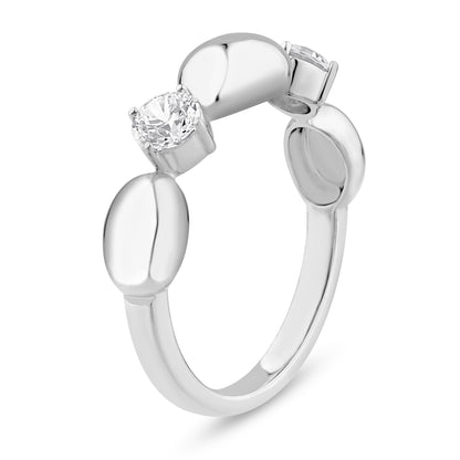 14K White Gold & Diamond Two-Stone Odyssey Ring FR1010W