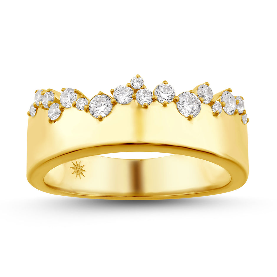 14K Gold & Diamond Druzy Ring FR1011Y