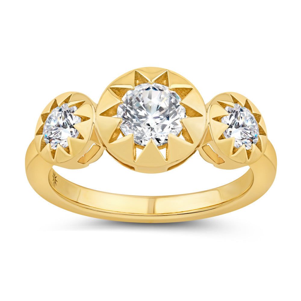 14K Gold & Diamond Three-Stone Stellaris Ring FR1014Y