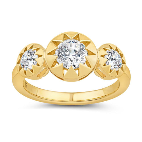 14K Gold & Diamond Three-Stone Stellaris Ring FR1014Y