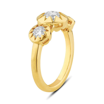 14K Gold & Diamond Three-Stone Stellaris Ring FR1014Y