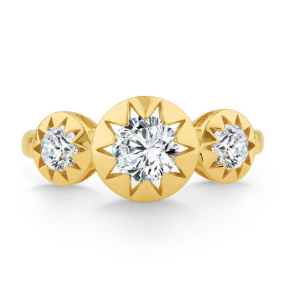 14K Gold & Diamond Three-Stone Stellaris Ring FR1014Y