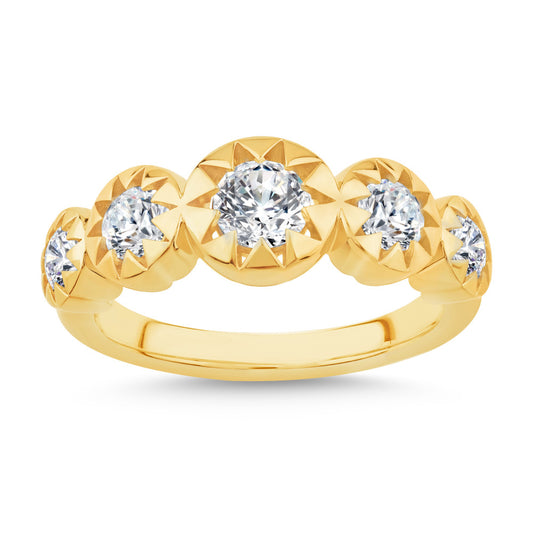 14K Gold & Diamond Five-Stone Stellaris Ring FR1016Y