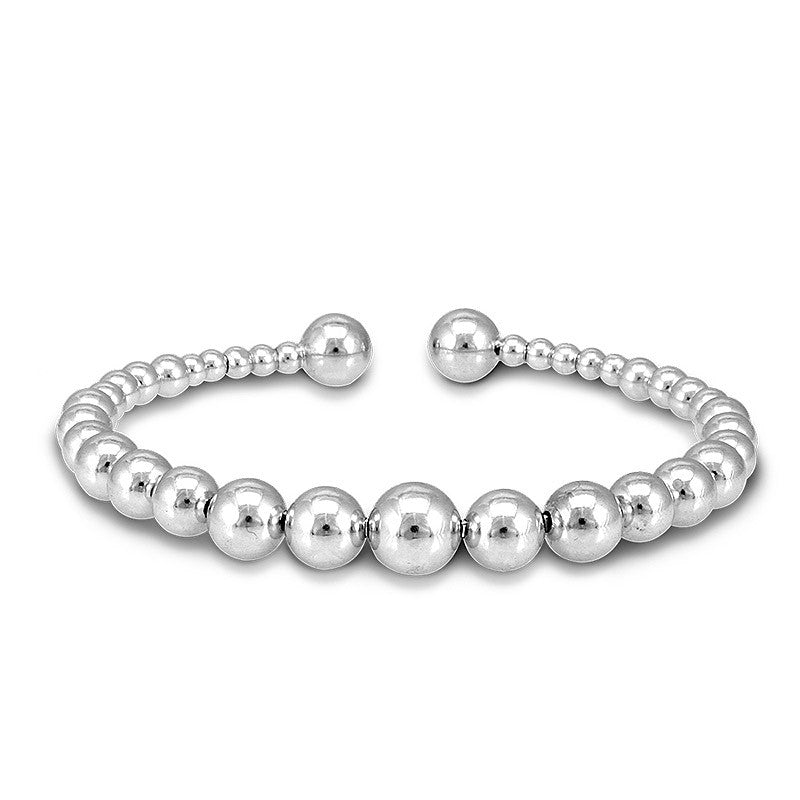 GRADUATED STERLING SILVER BALL BANGLE BSS001-W