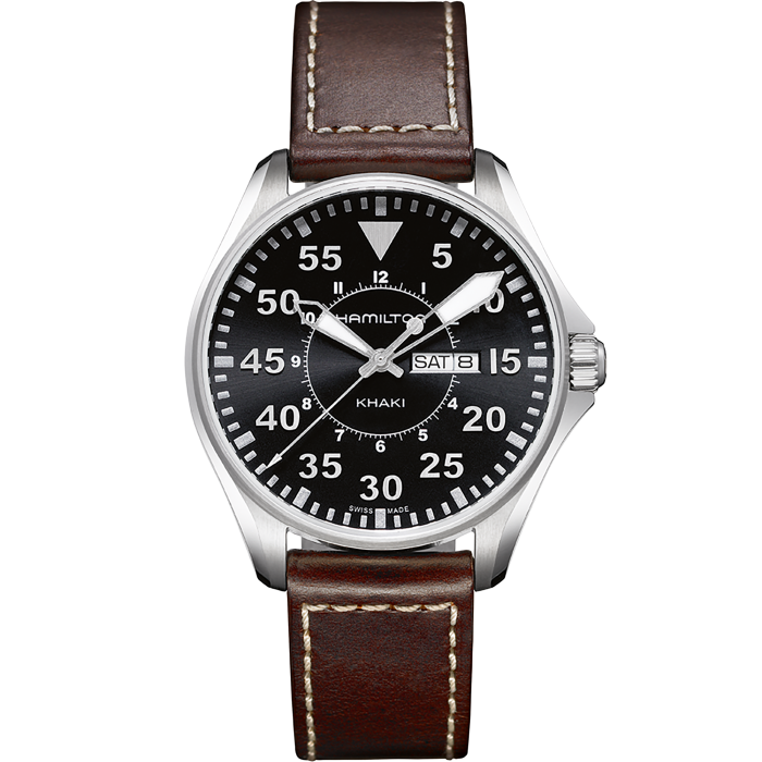 Khaki Aviation Pilot Day Date Quartz H64611535