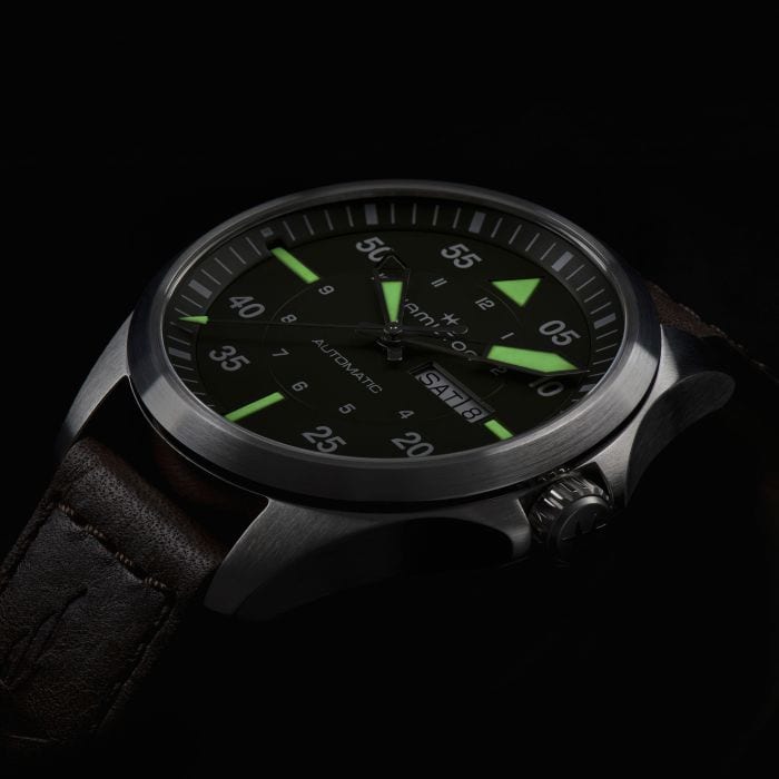 Khaki Aviation Pilot Day Date Auto H64635560