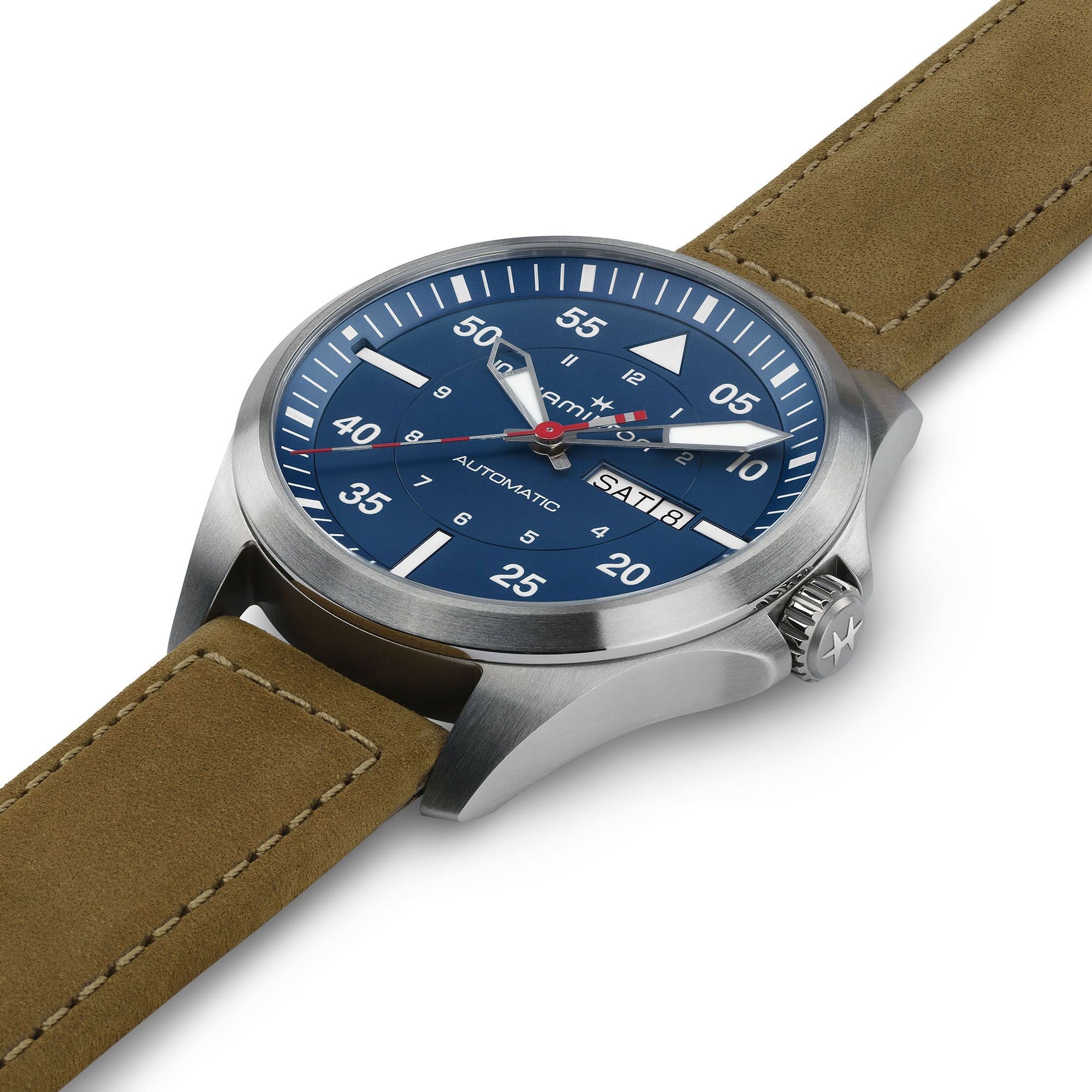 Khaki Aviation Pilot Day Date Auto - Air-Glaciers Edition H64655941