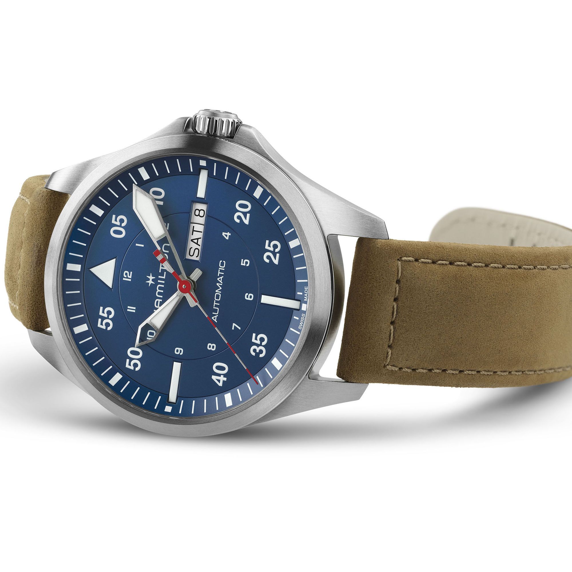 Khaki Aviation Pilot Day Date Auto - Air-Glaciers Edition H64655941