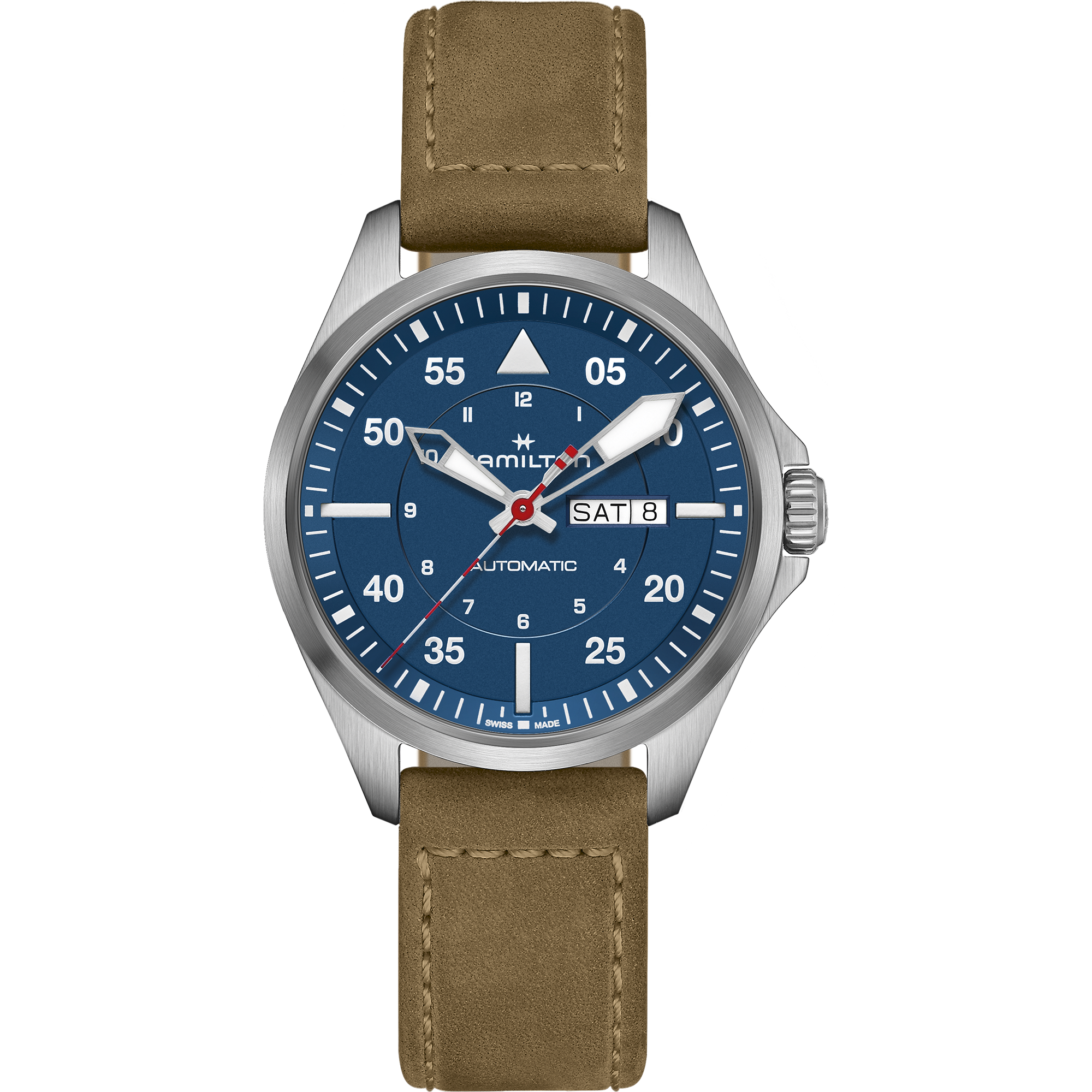 Khaki Aviation Pilot Day Date Auto - Air-Glaciers Edition H64655941