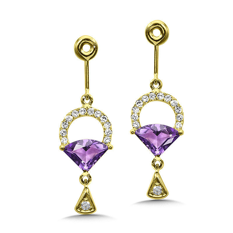 HORSESHOE DIAMOND AND AMETHYST EARRINGS CGE172Y-DAM