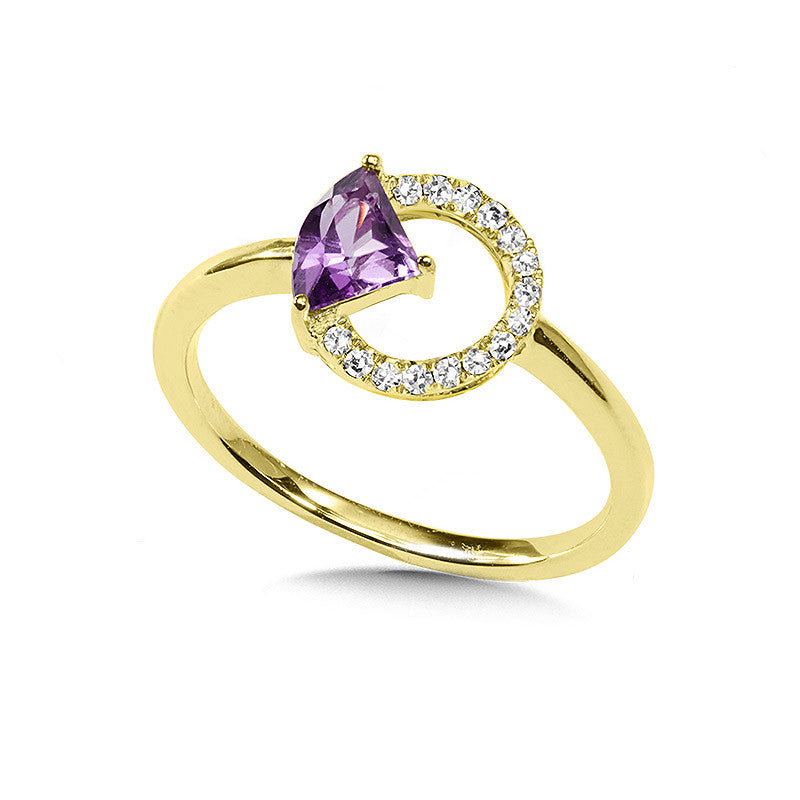 HORSESHOE DIAMOND AND AMETHYST RING CGR172Y-DAM