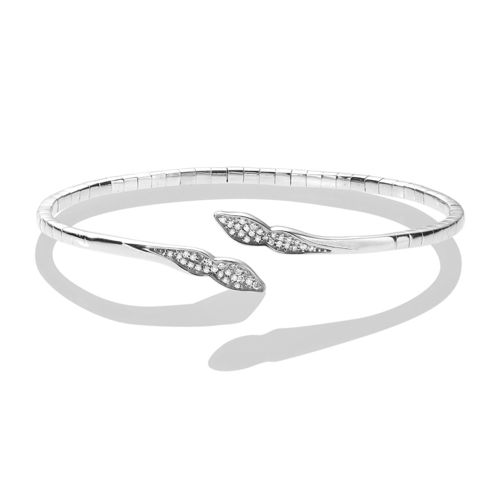 WHITE GOLD BENDABLE DIAMOND BANGLE LDD390-W