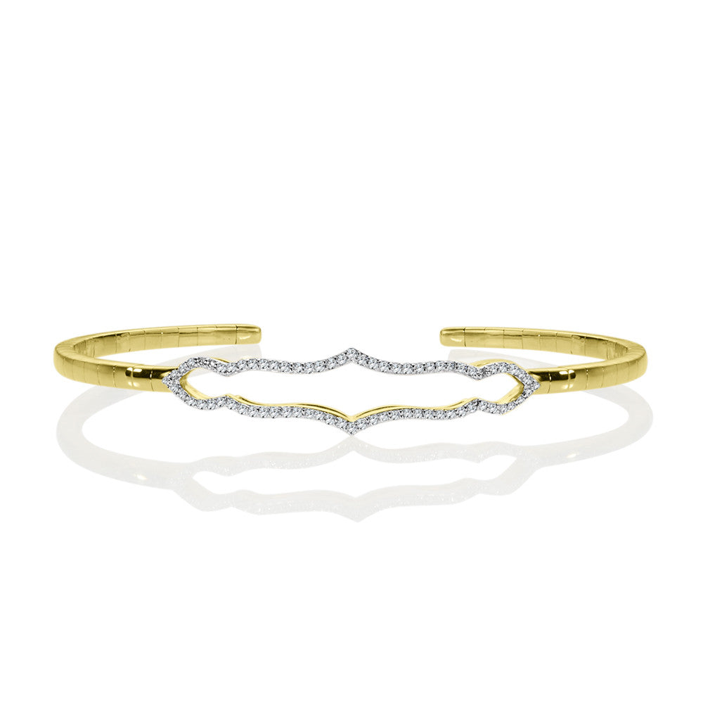 YELLOW GOLD BENDABLE DIAMOND BANGLE LDD393-Y