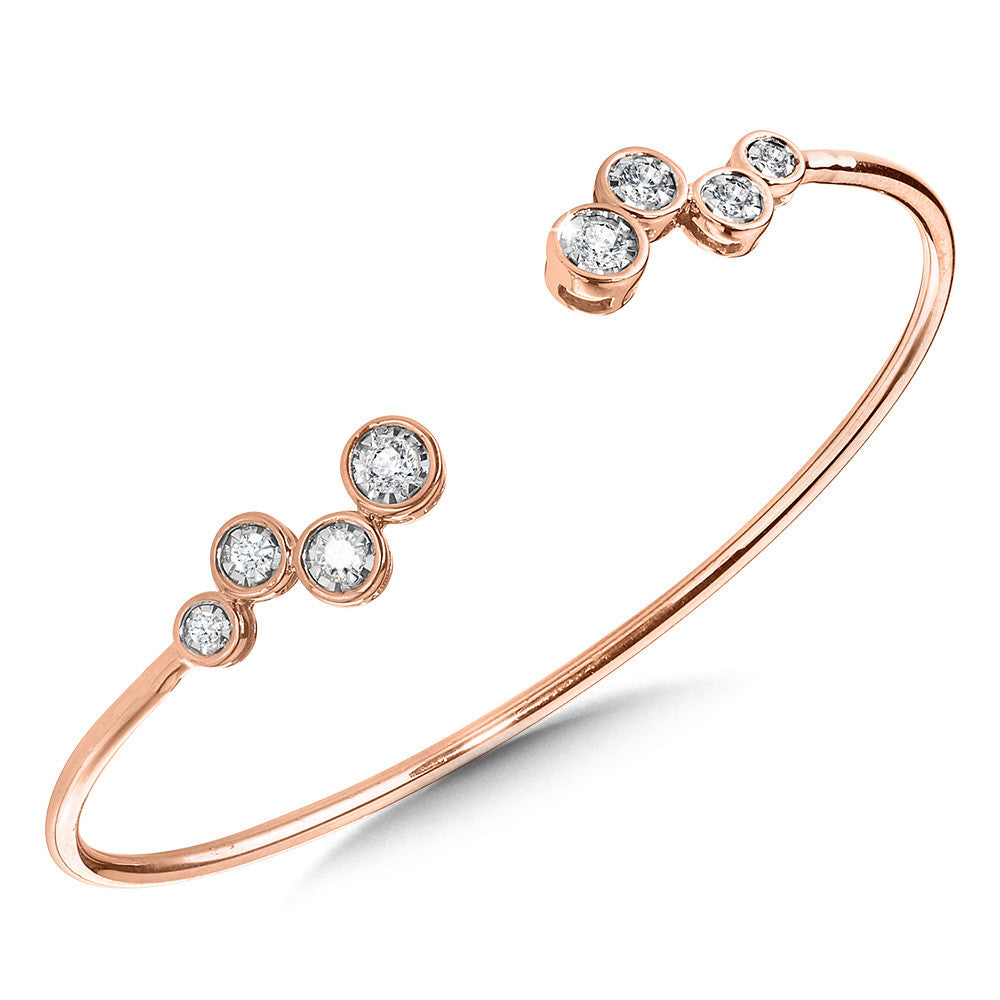 GRADUATING BEZELED MIRACLE-PLATED DIAMOND BANGLE LDD427-PW