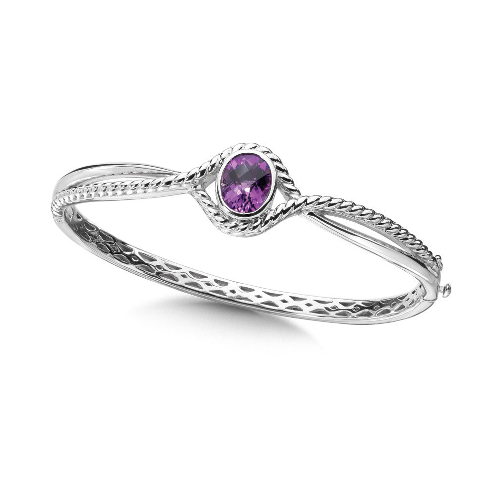 STERLING SILVER AMETHYST BRACELET LVB480-AM