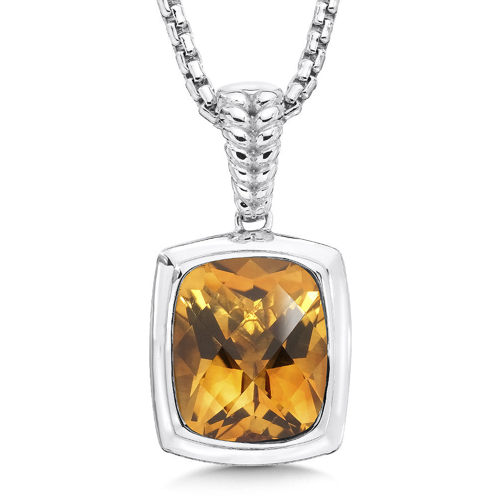 STERLING SILVER CITRINE ESSENTIALS PENDANT LVP514-CT