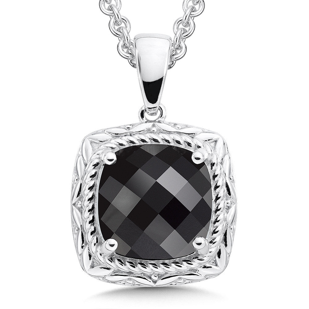 STERLING SILVER ONYX PENDANT LVP543-NX