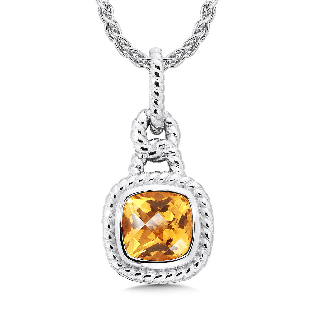 STERLING SILVER CITRINE PENDANT LVP552-CT