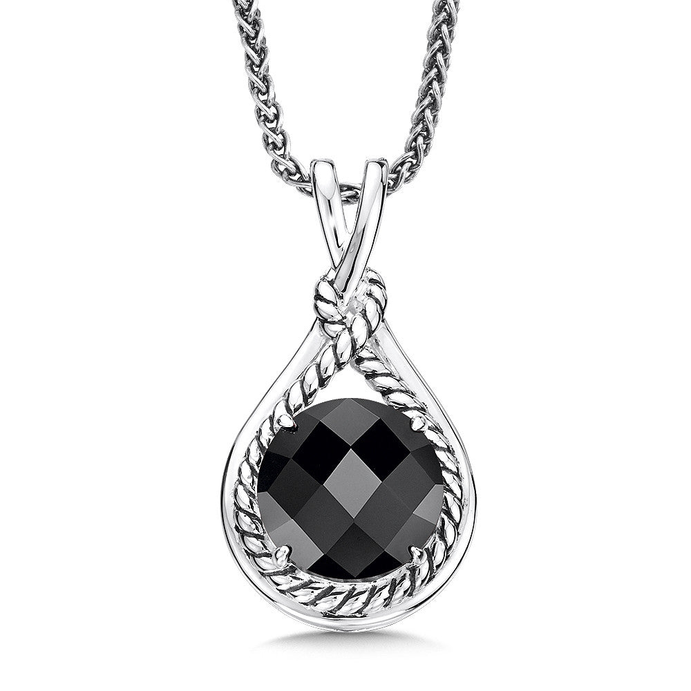 STERLING SILVER AND BLACK ONYX PENDANT LVP579-NXA