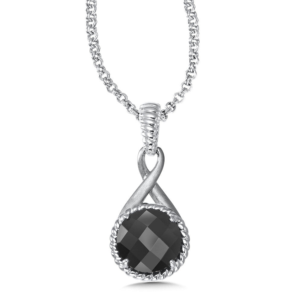 STERLING SILVER ONYX PENDANT LVP642-NX