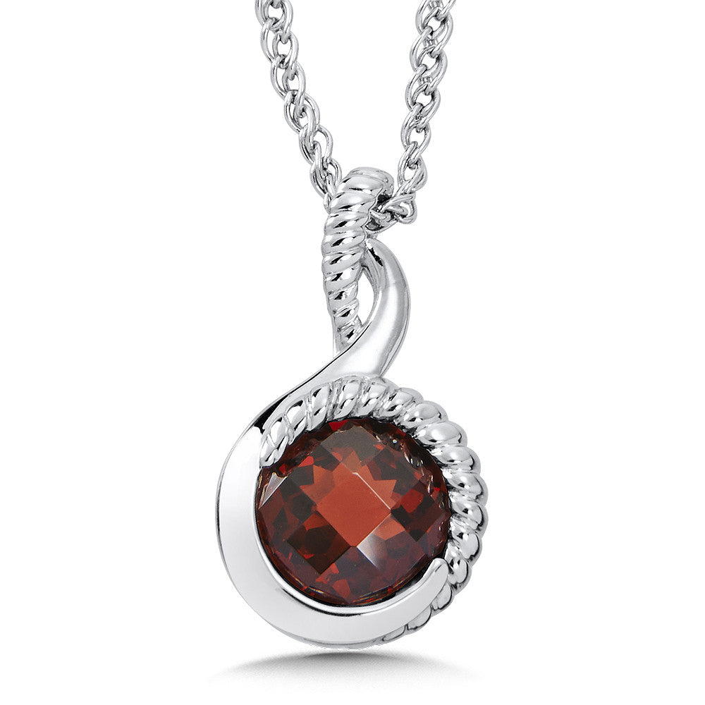 STERLING SILVER GARNET PENDANT LVP644-GT