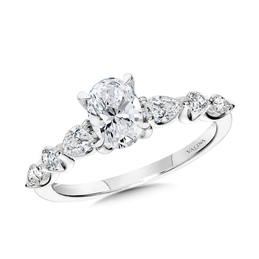 Valina Oval-Cut Hidden Halo Stackable Diamond Engagement Ring w/ Trellis Shank Setting R2415W-SR