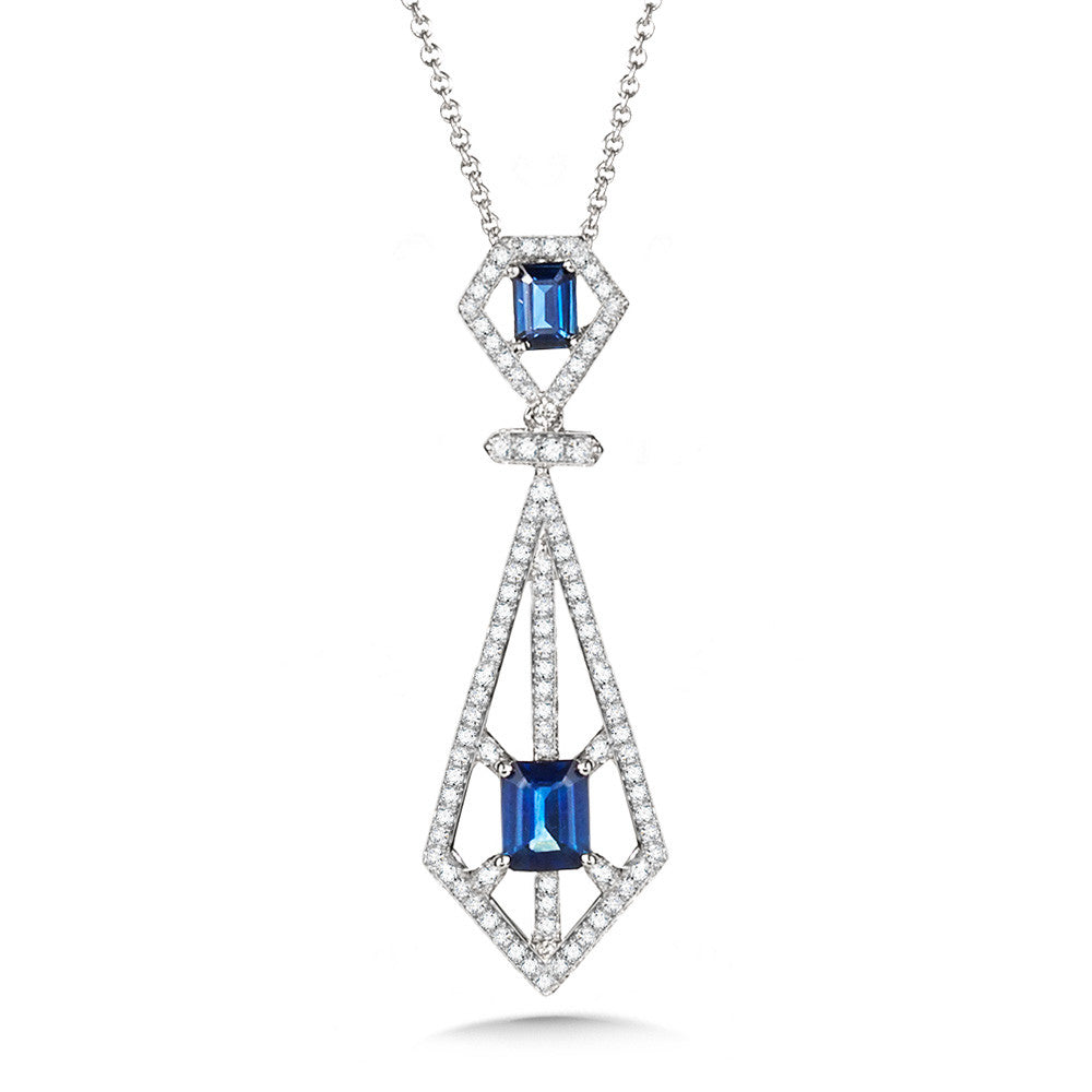 DIAMOND AND SAPPHIRE NECKLACE PCS1002-W