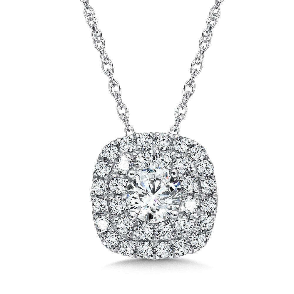 CUSHION SHAPED DIAMOND NECKLACE PDD2514-WCH