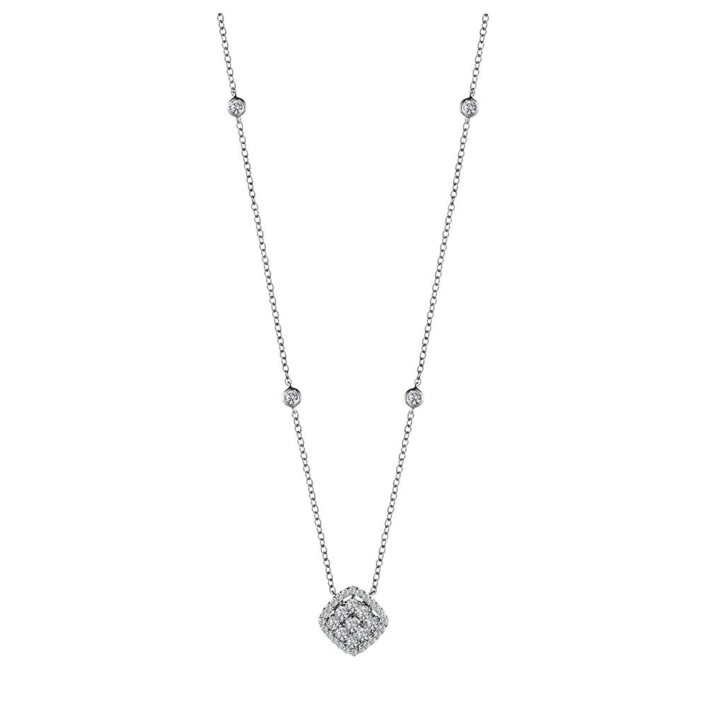 CUSHION SHAPE DIAMOND PENDANT PDD2918-W