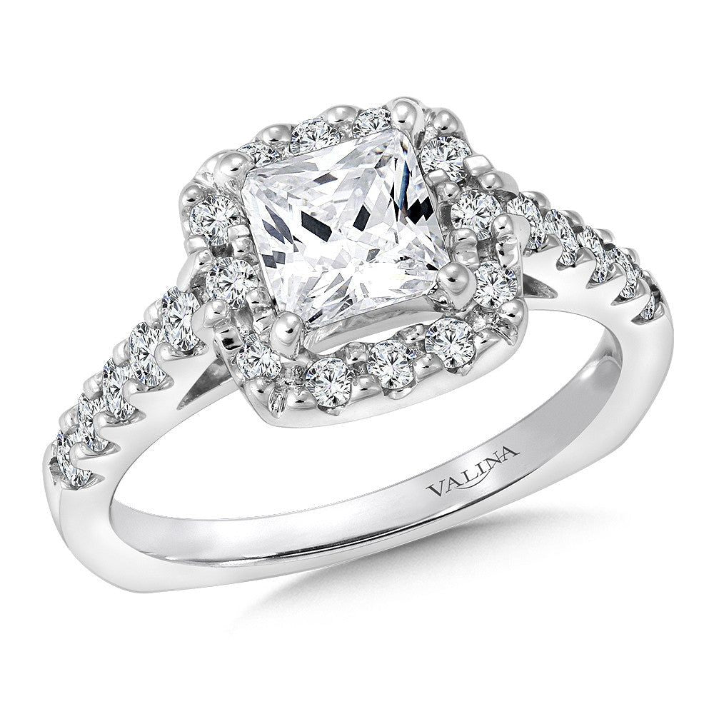 Valina Halo Engagement Ring R083W