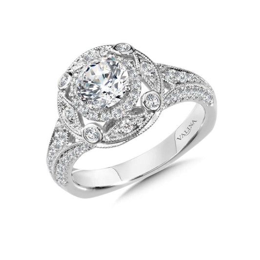 Valina Halo Engagement Ring R1001W