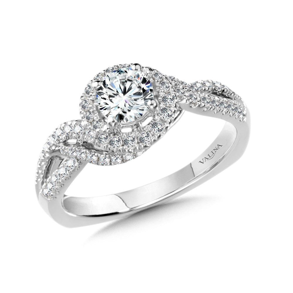 Valina Halo Style Engagement Ring R1004W
