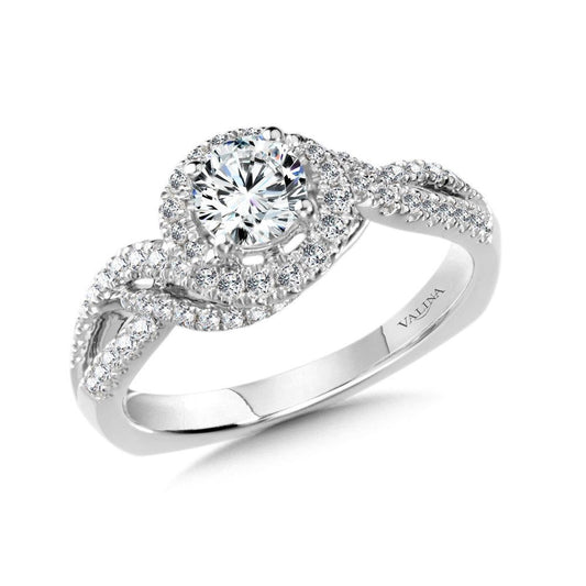 Valina Halo Style Engagement Ring R1004W