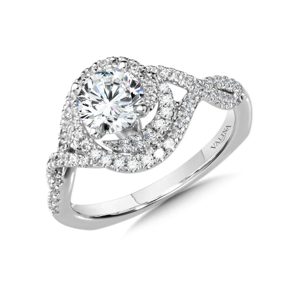 Valina Halo Engagement Ring R1007W