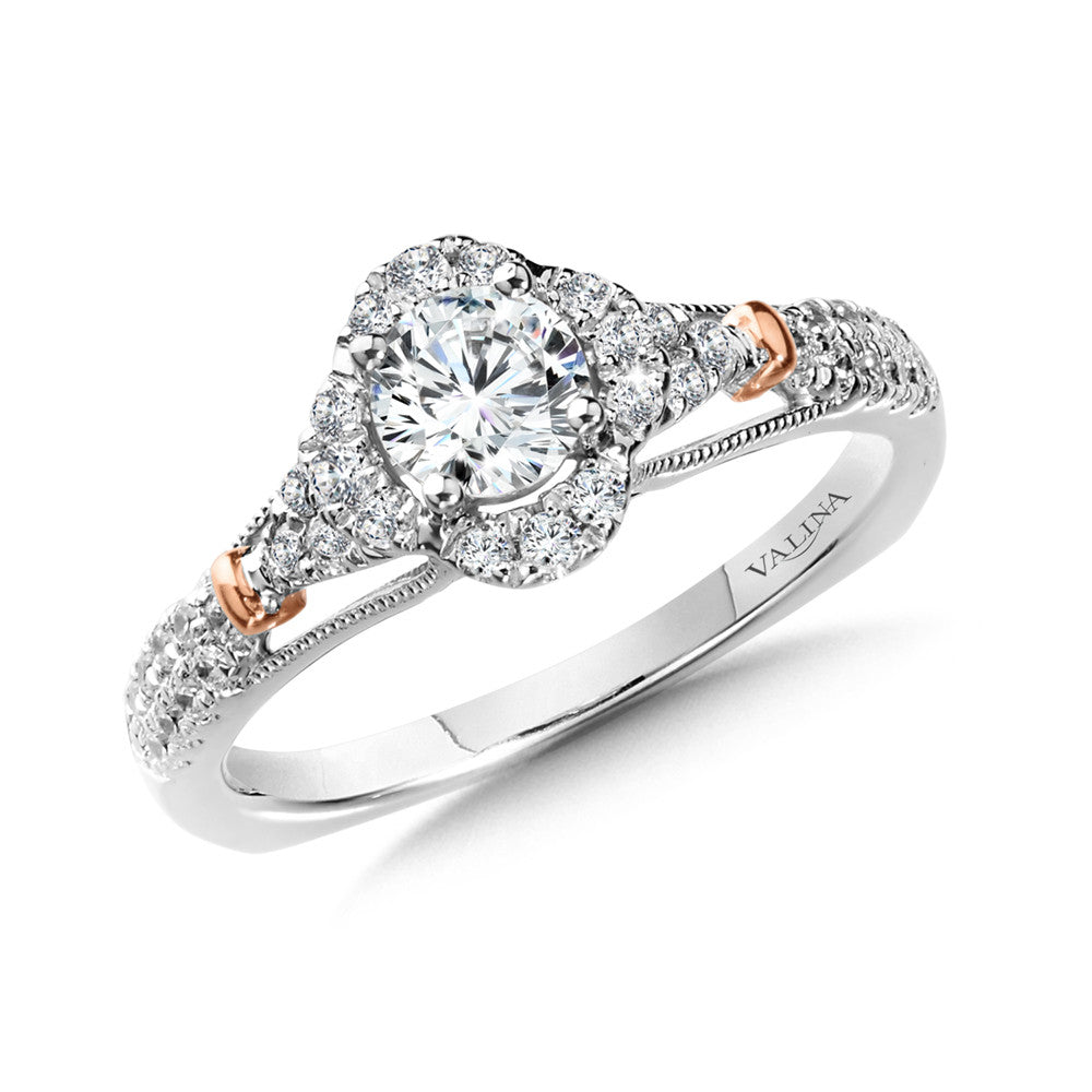 Valina Halo Style Engagement Ring R1010WP