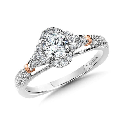 Valina Halo Style Engagement Ring R1010WP
