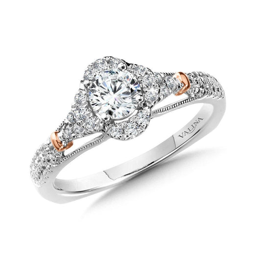 Valina Halo Style Engagement Ring R1010WP