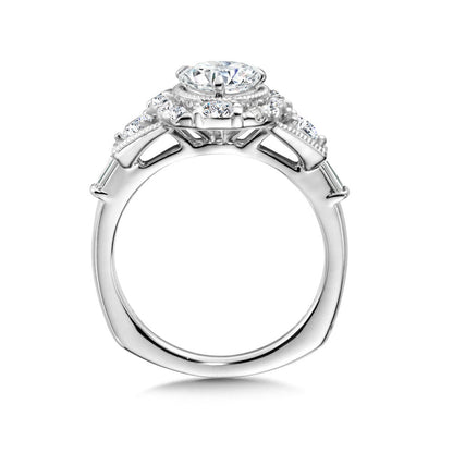 Valina Vintage Cushion-Shaped Halo Diamond Engagement Ring R1014W