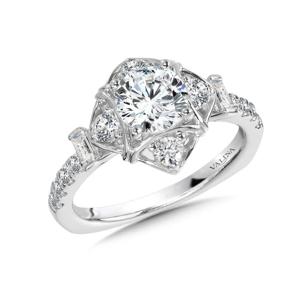Valina Cushion-Shaped Halo Engagement Ring R1018W