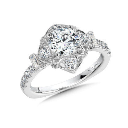 Valina Cushion-Shaped Halo Engagement Ring R1018W