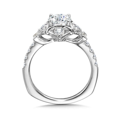 Valina Cushion-Shaped Halo Engagement Ring R1018W