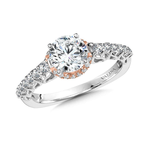 Halo-Illusion Diamond Engagement Ring R1020WP