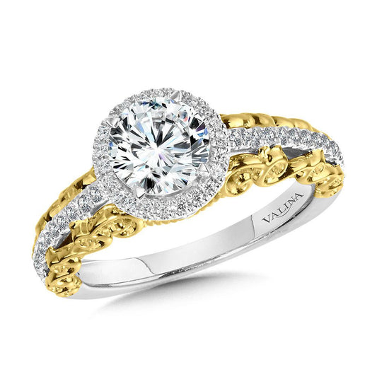 Valina Layered Halo Engagement Ring R1025WY