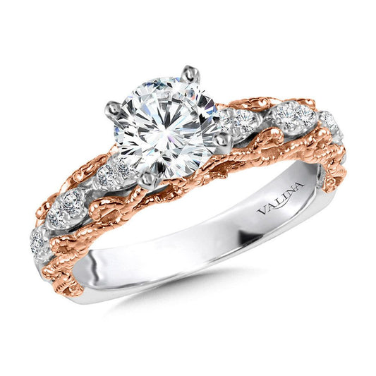 Valina Vintage Layered Diamond Engagement Ring R1028WP